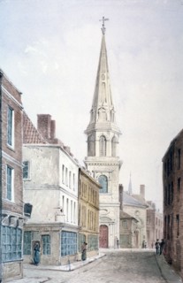 View of St Antholin from the west, City of London, c1850. Artist: Anon