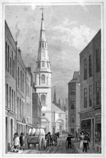 View of St Antholin from Watling Street, City of London, c1830. Artist: A Cruse