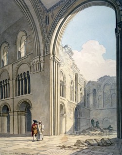 Choir of the Church of St Bartholomew-the-Great during repairs, Smithfield, City of London, 1815. Artist: Frederick Nash