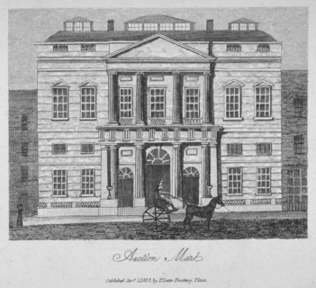 View of the Auction Mart in Bartholomew Lane, City of London, 1817. Artist: Anon