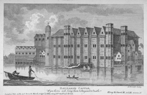 View of Barnard's Castle with boats on the River Thames, City of London, 1790. Artist: A Birrell