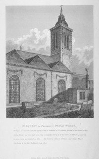 Church of St Benet Paul's Wharf, City of London, 1810. Artist: JW White