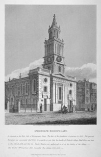 View of the Church of St Botolph without Bishopsgate, City of London, 1812. Artist: Joseph Skelton