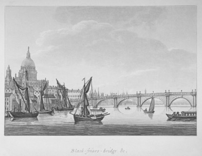 Blackfriars Bridge, London, 1799. Artist: Anon