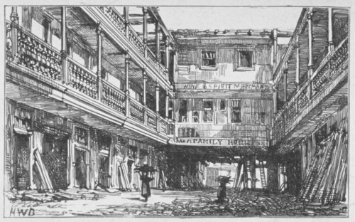 View of the Four Swans Inn, Bishopsgate, City of London, 1870. Artist: Anon