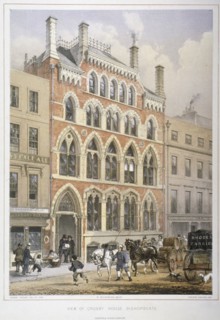 Crosby Hall at no 95 Bishopsgate, City of London, 1860. Artist: Vincent Brooks