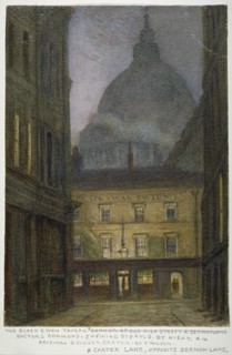 The Black Swan Tavern in Carter Lane, City of London, 1870. Artist: JT Wilson