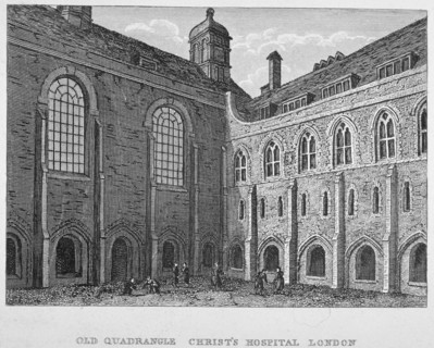 View of the old quadrangle, Christ's Hospital, City of London, 1823. Artist: Anon