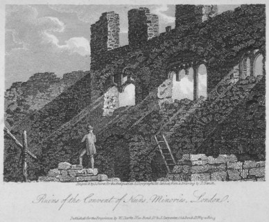 View of the remains of the Church of St Clare Minoressess without Aldgate, City of London, 1810. Artist: James Sargant Storer