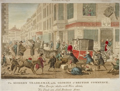 'The modern tradesman, or the glories of British commerce', 1774. Artist: G Terry