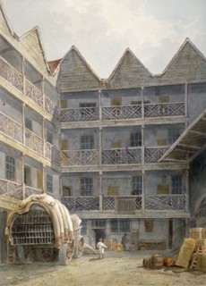 View of the yard at the Bull and Mouth Inn, St Martin's le Grand, City of London, 1817. Artist: George Shepherd