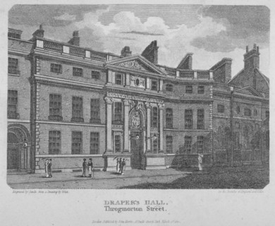 Drapers' Hall, Throgmorton Street, City of London, 1812. Artist: Robert Sands