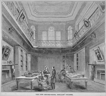Interior view of the New Record Room at the College of Arms, City of London, 1850. Artist: Anon