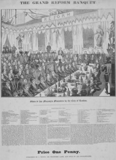 The Grand Reform Banquet in the Guildhall, City of London, 1832. Artist: Anon