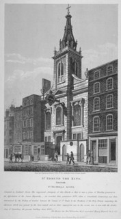 Church of St Edmund the King, looking west along Lombard Street, City of London, 1813. Artist: William Wise