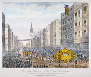 Royal coach on Cheapside, City of London, 1837. Artist: A Friedel