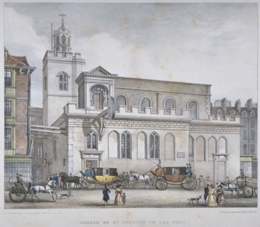 Church of St Dunstan in the West, Fleet Street, City of London, 1829. Artist: W Ganci