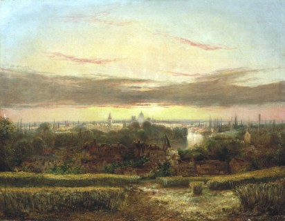 View from above Wandsworth, Westminster and St Paul's in the Distance' c1849-1866. Artist: William James Grant