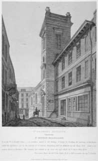 Church of St George Botolph Lane, at the south-east corner of George Lane, City of London, 1814. Artist: Joseph Skelton
