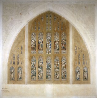 Stained glass window design, 1869. Artist: Henry Hughes