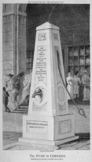 Water pump in Cornhill, City of London, 1800. Artist: Samuel Rawle