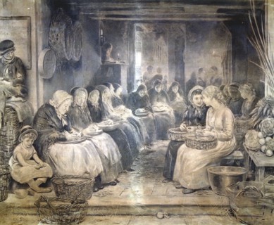 Covent Garden Scene - Women Workers Seated', c1862-1935. Artist: Francis William Lawson