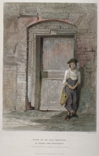 Door of an old mansion in Gravel Lane, City of London, 1851. Artist: John Wykeham Archer