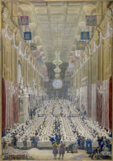 View of the Lord Mayor's Dinner at the Guildhall, City of London, 1828. Artist: George Scharf