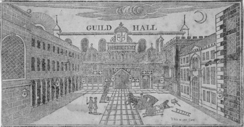 Front view of the Guildhall, looking north, City of London, 1750. Artist: Anon