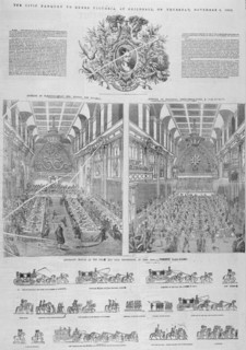 The Guildhall Civic Banquet for Queen Victoria held on 9 November 1837. Artist: Anon