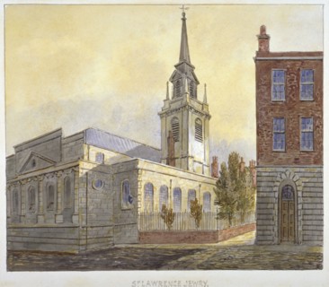 Church of St Lawrence Jewry from Guildhall Yard, City of London, 1810. Artist: William Pearson