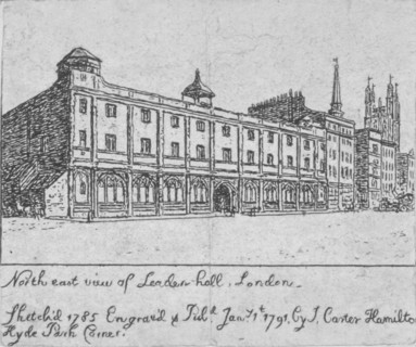 North-east view of Leadenhall, City of London, 1791. Artist: John Carter