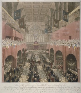 Banquet at the Guildhall, City of London, 1814 (1815). Artist: Anon
