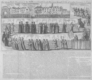Roman Catholic procession, City of London, 1679. Artist: Anon