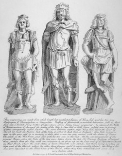 Mutilated figures of the mythical King Lud and his two sons Androgeus and Theomantius, 1795. Artist: John Thomas Smith