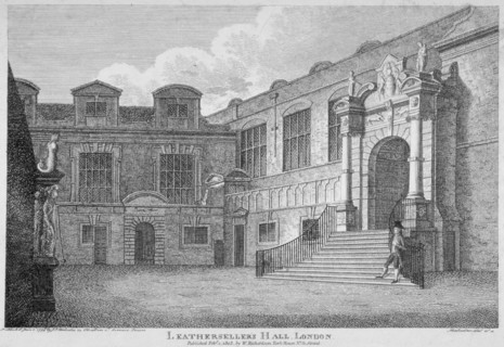 View of the courtyard, Leathersellers' Hall, City of London, 1803. Artist: James Peller Malcolm