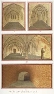 Vaults beneath Leathersellers' Hall, Little St Helen's, City of London, 1799. Artist: Anon