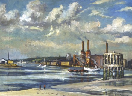 'Low tide, Deptford', 1972. Artist: RCD Lowry