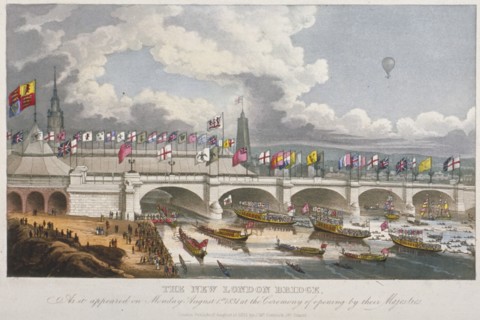 Opening ceremony of the new London Bridge, 1831. Artist: Anon
