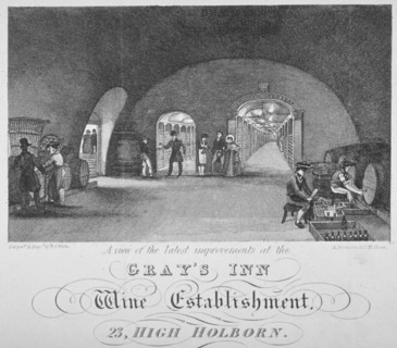 Gray's Inn Wine Establishment, High Holborn, London, 1840. Artist: William Johnstone White