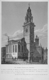 View of the Church of St James Garlickhythe, City of London, 1813. Artist: Joseph Skelton