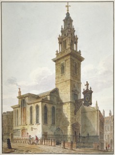 View of the Church of St James Garlickhythe, City of London, 1811. Artist: John Coney