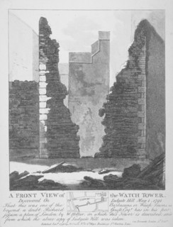Front view of the watch tower on Ludgate Hill, City of London, 1793. Artist: John Thomas Smith