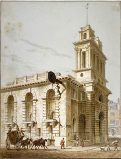 North-west view of the Church of St Mary Woolnoth, City of London, 1812. Artist: George Shepherd