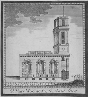 Church of St Mary Woolnoth from the north, City of London, 1770. Artist: Anon