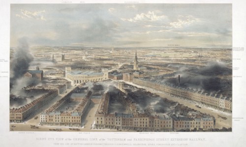 Aerial view of London, 1846. Artist: Anon