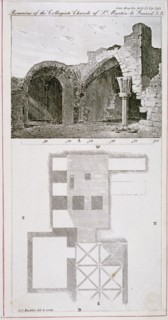 Remains of the Church of St Martin's le Grand, City of London, 1818. Artist: John Chessell Buckler