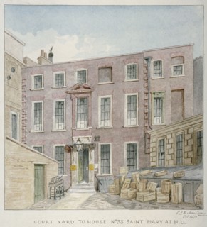 View of the courtyard at no 38 St Mary at Hill, City of London, 1871. Artist: Charles James Richardson