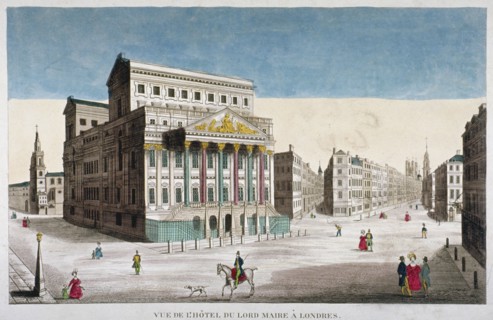 View of Mansion House, Cornhill and Lombard Street, City of London, 1790. Artist: Anon