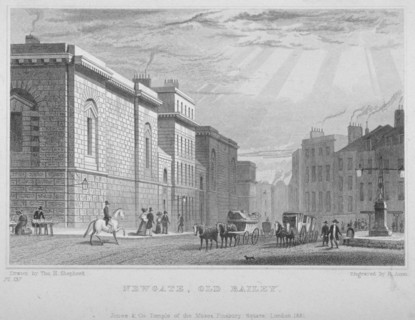 Newgate Prison, Old Bailey, City of London, 1831. Artist: R Acon